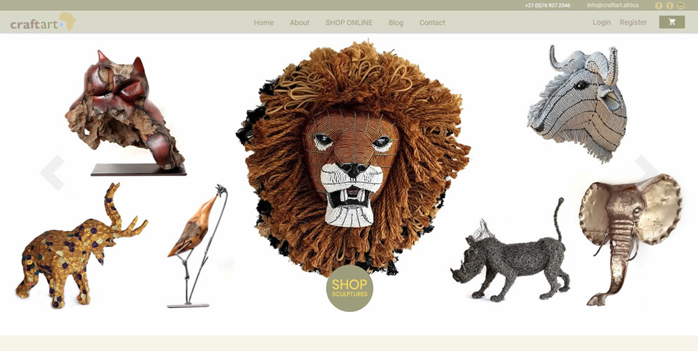 CraftArt.Africa Online Shop homepage